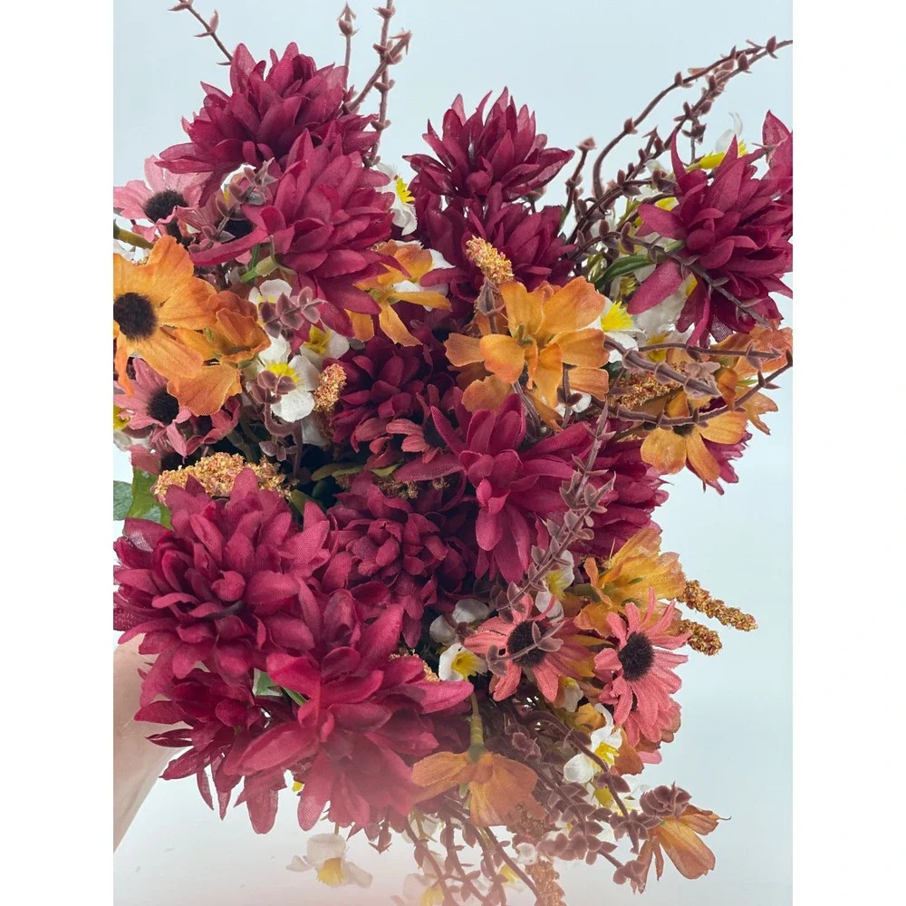 Lot of 22 Ashland Artificial Floral Bundle OS Burgundy Red Fall Decor Excellent